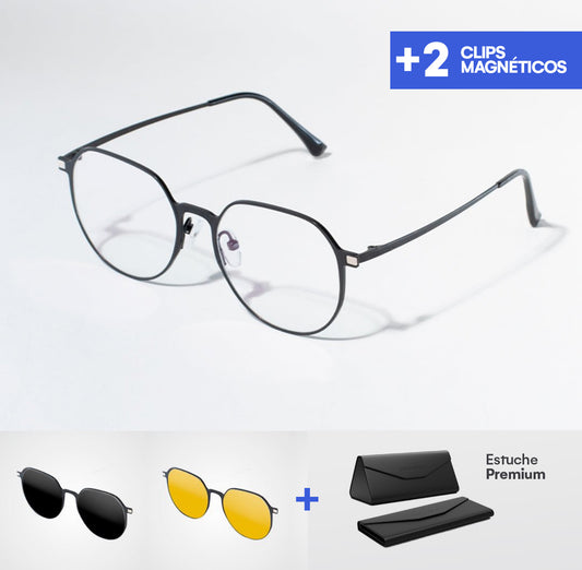 Gafas Bruno®️ 3 en 1 con clip magnético. Polarizadas, antirreflejo y estilo Premium