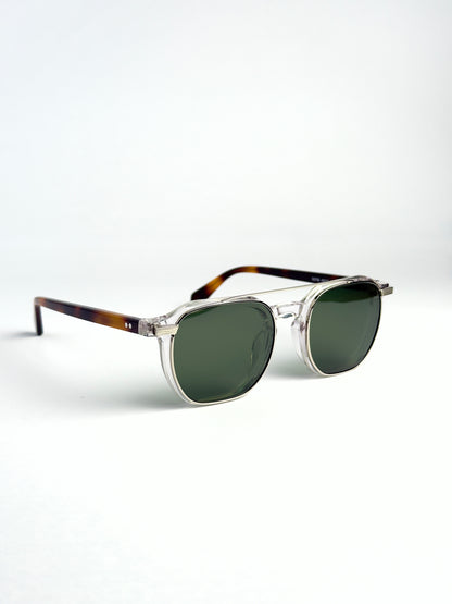Gafas AUREA®️ 2 en 1 con clip magnético. estructura de titanio, Polarizadas y estilo Premium