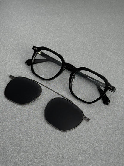 Gafas AUREA®️ 2 en 1 con clip magnético. estructura de titanio, Polarizadas y estilo Premium