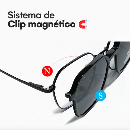 Gafas REVISTAR®️ 3 en 1 con clip magnético. Polarizadas, antirreflejo y estilo Premium